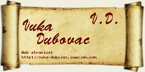 Vuka Dubovac vizit kartica